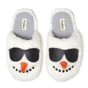 Dearfoams Unisex Slippers Size W11 / M9 White Snowman Critter Scuff Slip Resist
